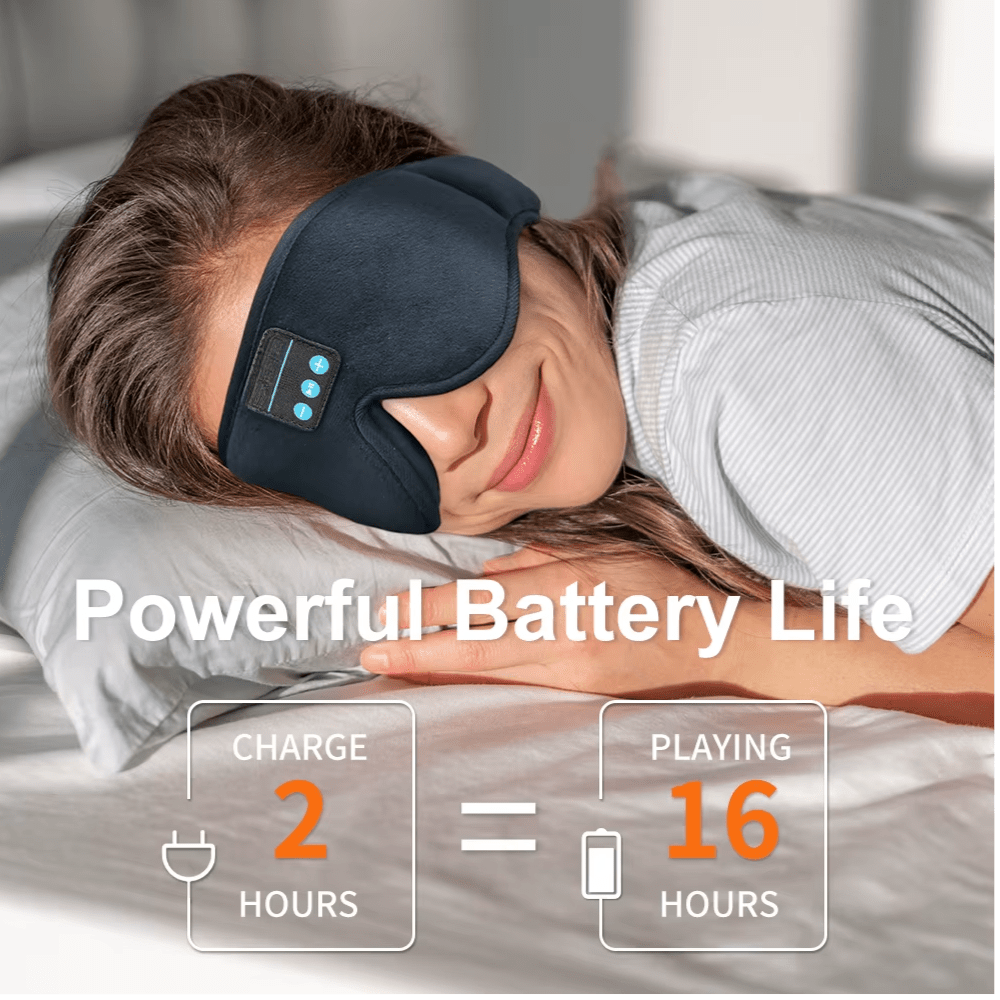 DreamTune 3D: Bluetooth Sleep Mask with Wireless Headset & Adjustable Eye Cover - Mac's Got More