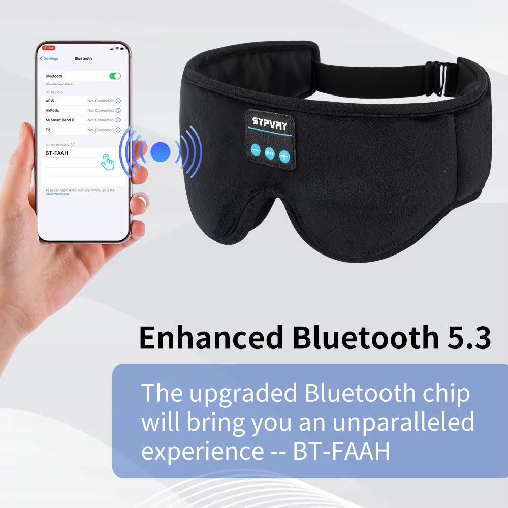DreamTune 3D: Bluetooth Sleep Mask with Wireless Headset & Adjustable Eye Cover - Mac's Got More