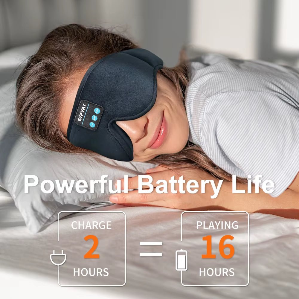DreamTune 3D: Bluetooth Sleep Mask with Wireless Headset & Adjustable Eye Cover - Mac's Got More
