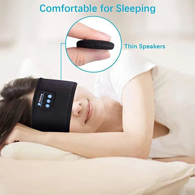 Enjoying Wireless Bluetooth Sleep Headband – Sleep, Sweat, and Stream in Total Comfort - Mac's Got More