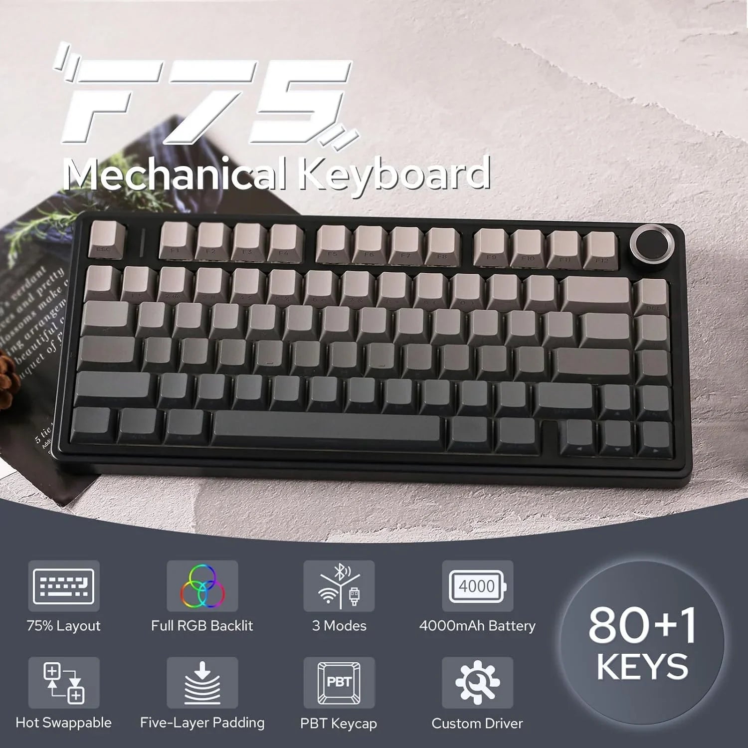 F75 Pro Gasket Mounted Wireless Gaming Mechanical Keyboard - Mac's Got More