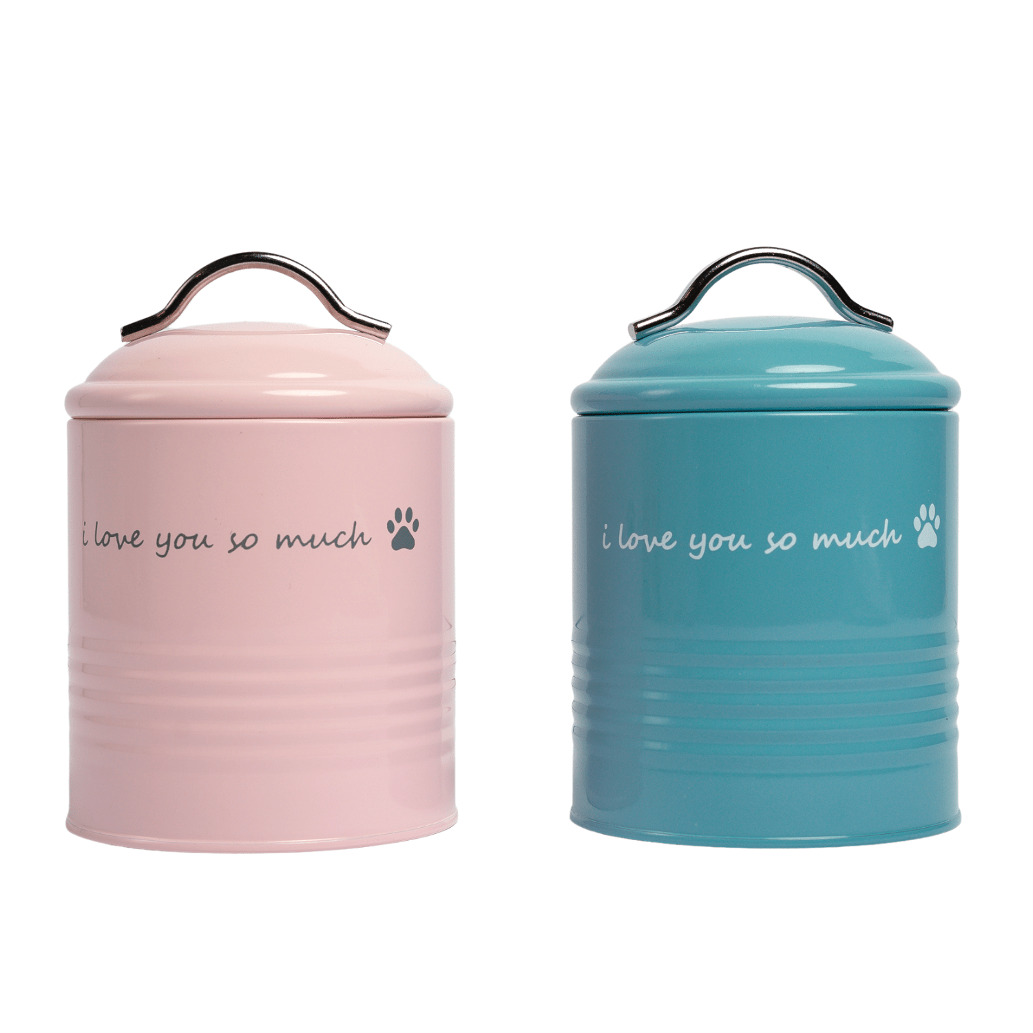 "I Love You So Much" Dog Treat Canister Gift Set – Pink & Blue - Mac's Got More