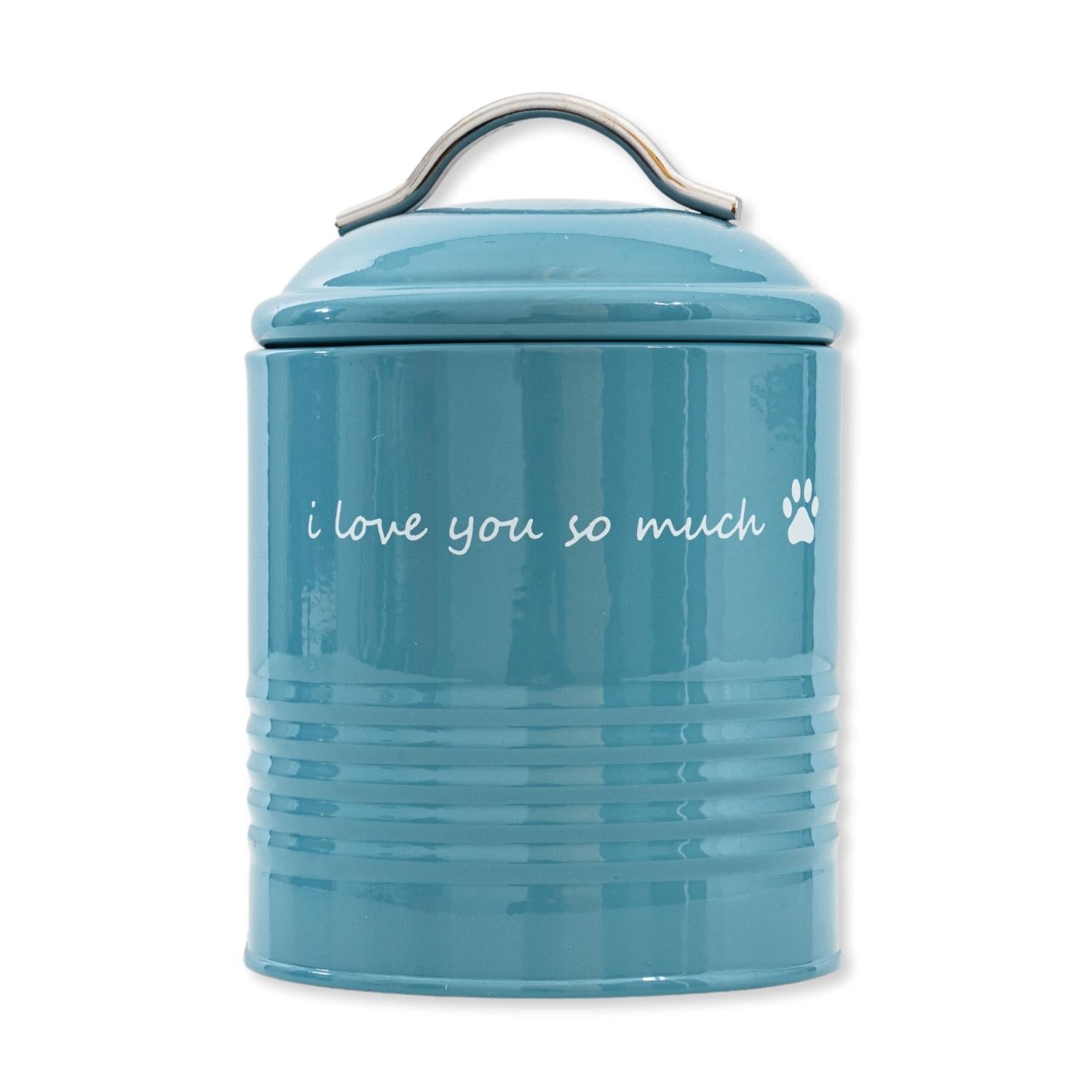 "I Love You So Much" Dog Treat Canister Gift Set – Pink & Blue - Mac's Got More