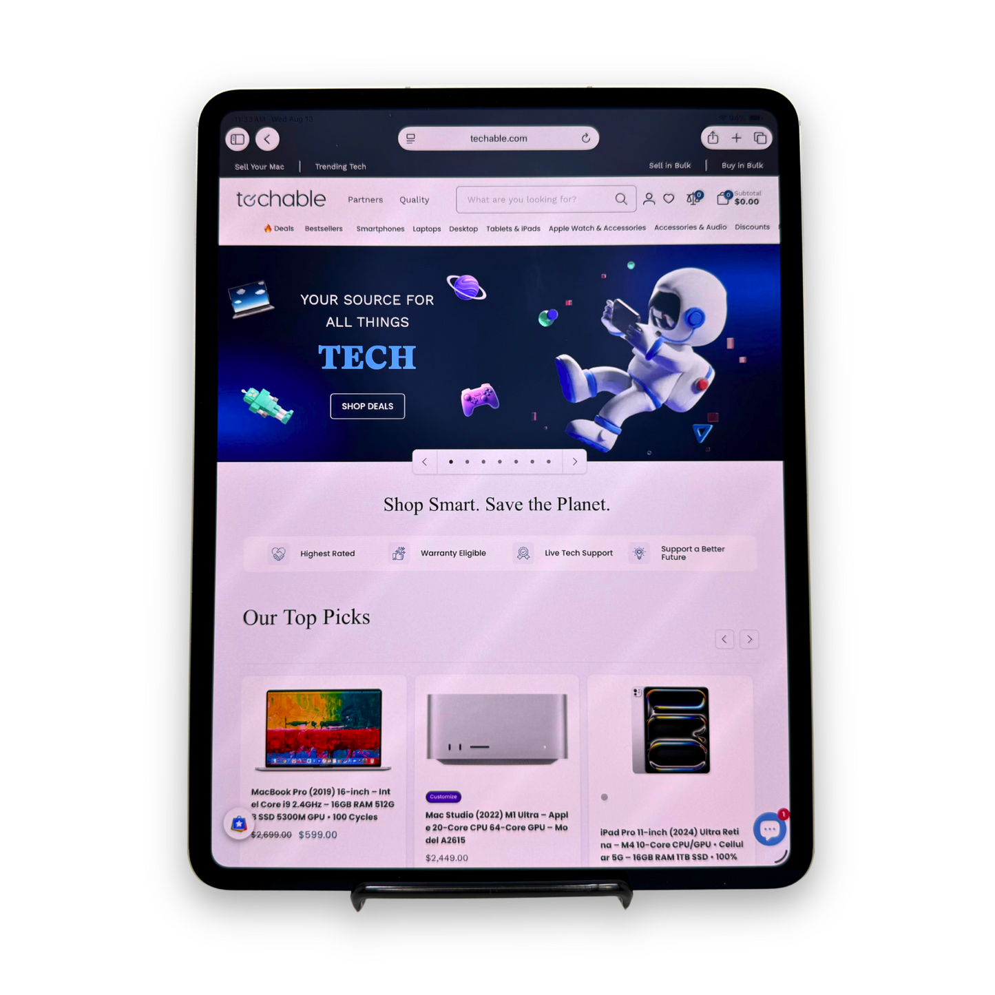 iPad Pro 13‑inch (2024) Nano‑Texture – M4 10‑Core CPU/GPU • Cellular 5G – 16GB RAM 1TB SSD • AppleCare+ 10/26