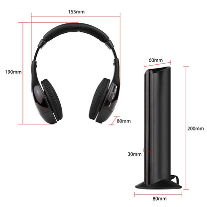 MH2001 Wireless Headphones 5-in-1 Functionality with FM Radio & TV Support On-Ear
