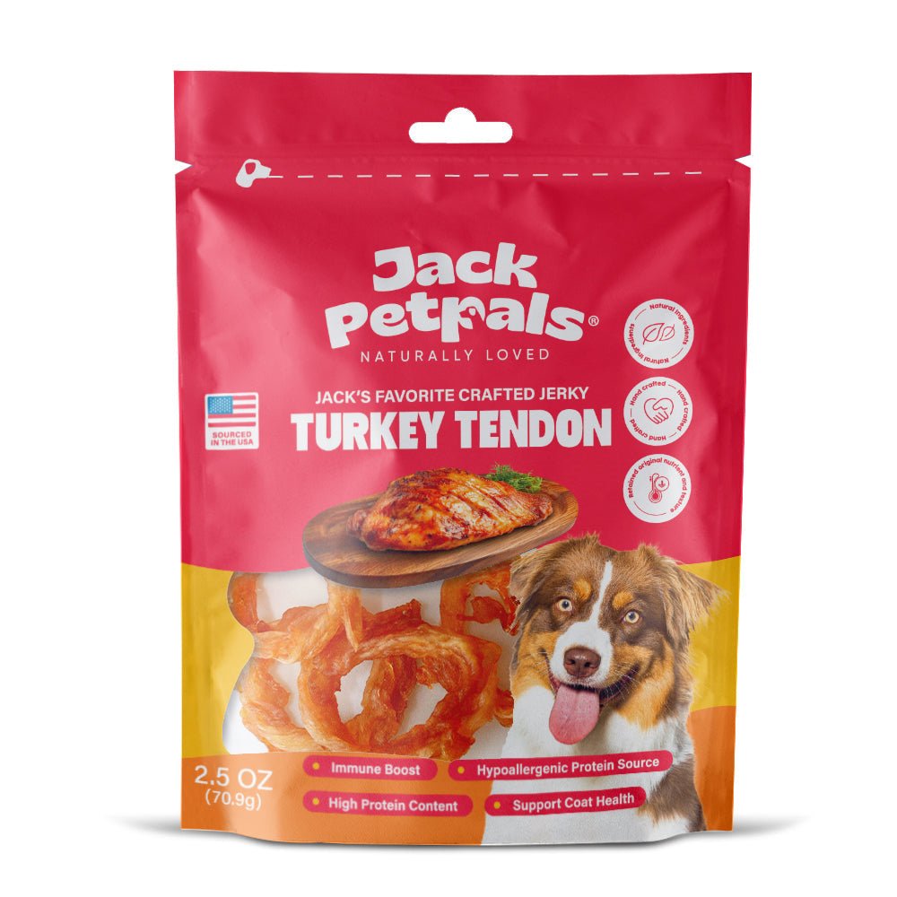 Jack PetPals Handcrafted Jerky Turkey Tendon Dog Treats (2.5oz) - Mac's Got More