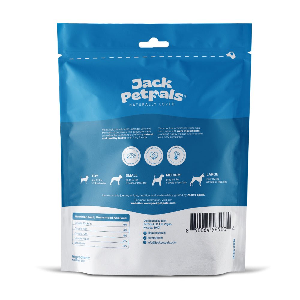 Jack PetPals Seafood Feast Codfish Skin Treat Chews (6oz) - Mac's Got More