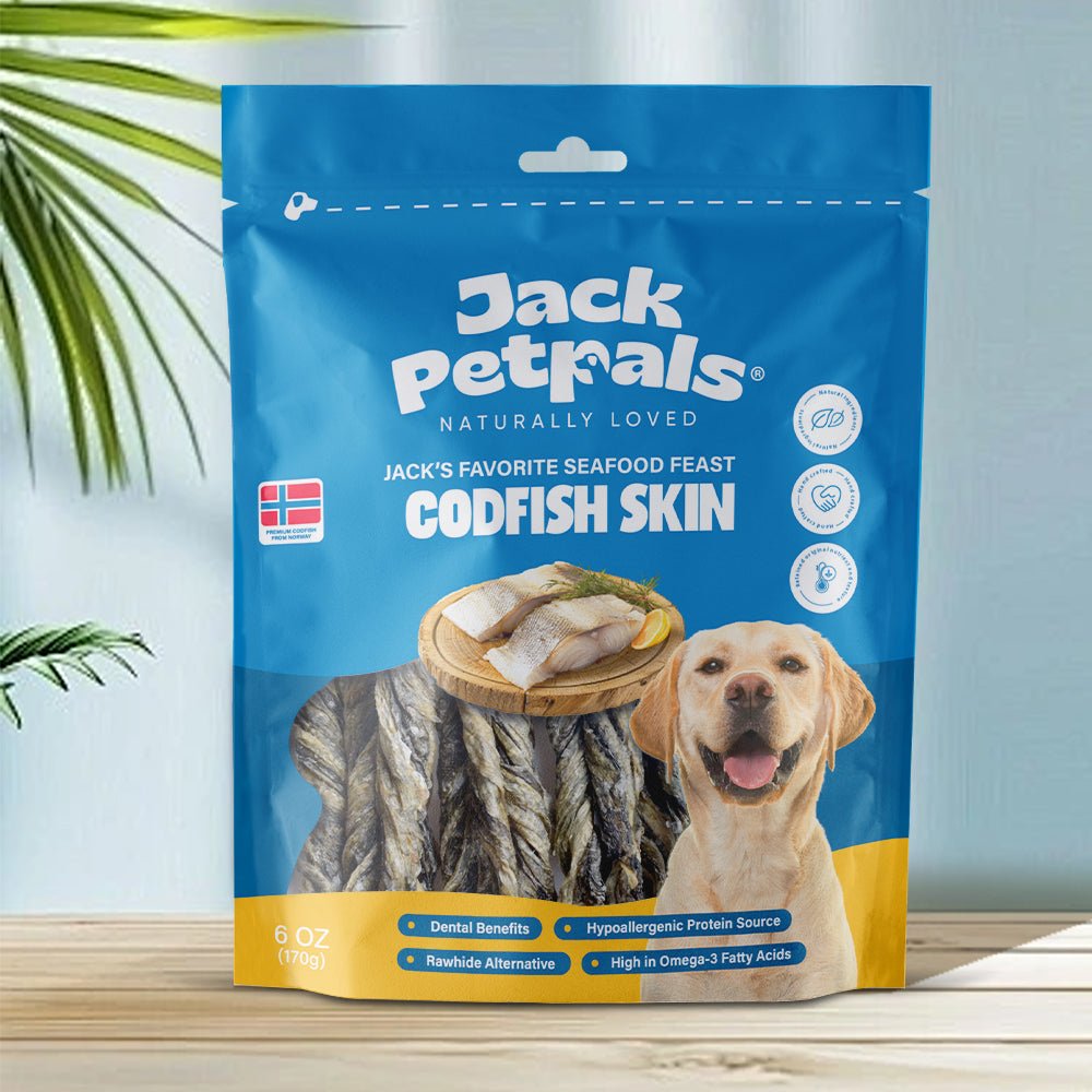 Jack PetPals Seafood Feast Codfish Skin Treat Chews (6oz) - Mac's Got More