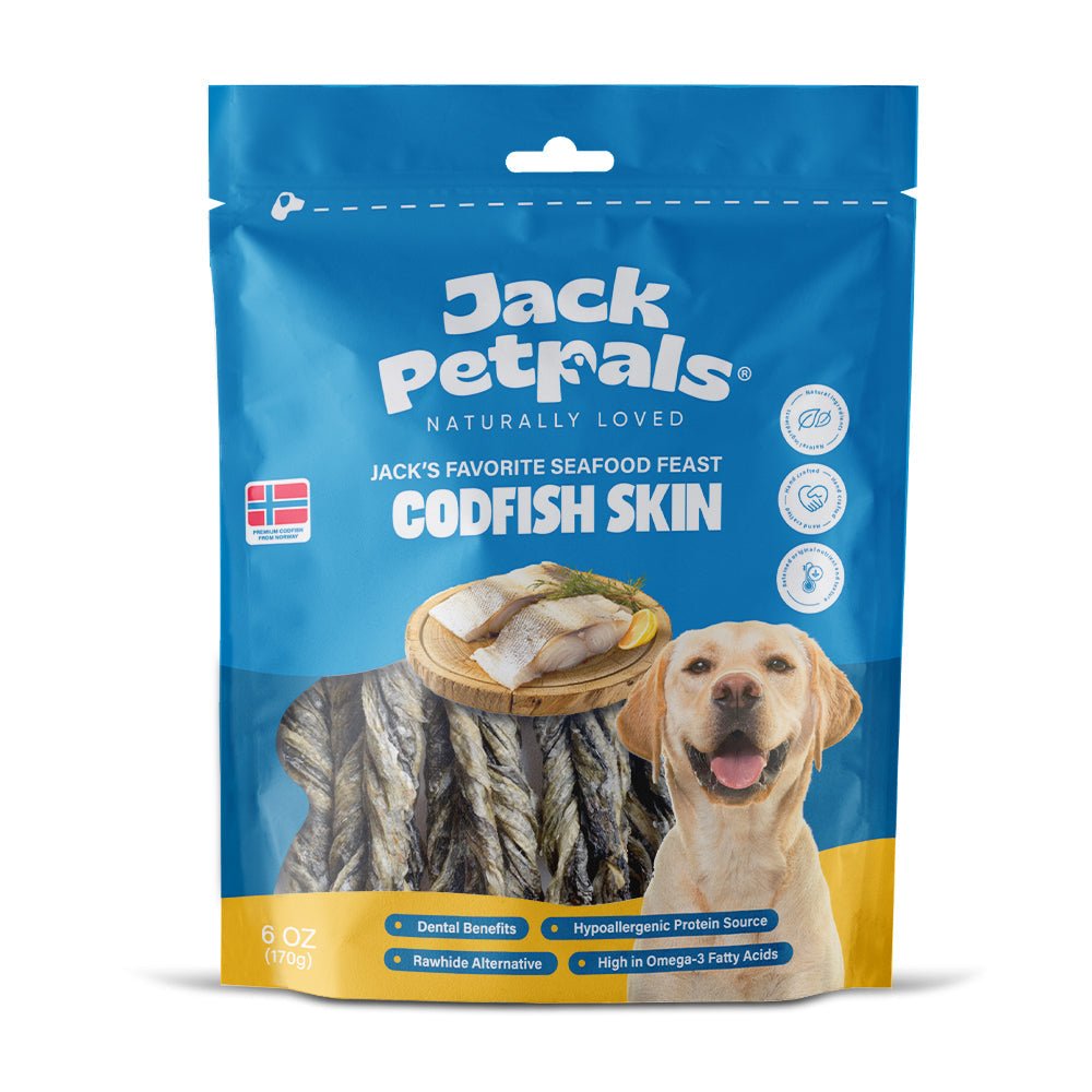 Jack PetPals Seafood Feast Codfish Skin Treat Chews (6oz) - Mac's Got More