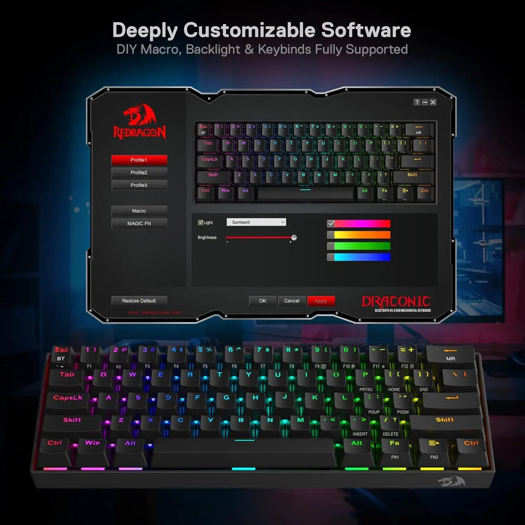 K530 Pro Draconic 60% Wireless RGB 3 - Mode Mechanical Keyboard - Mac's Got More