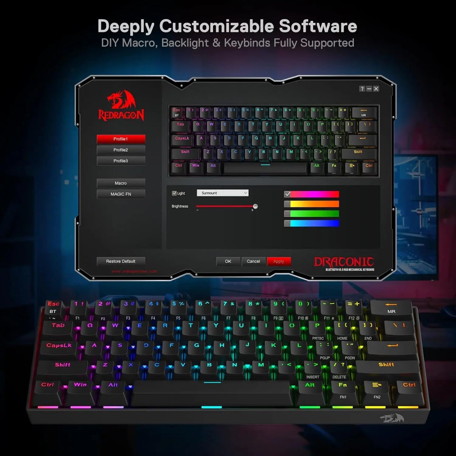 K530 Pro Draconic 60% Wireless RGB 3 - Mode Mechanical Keyboard - Mac's Got More