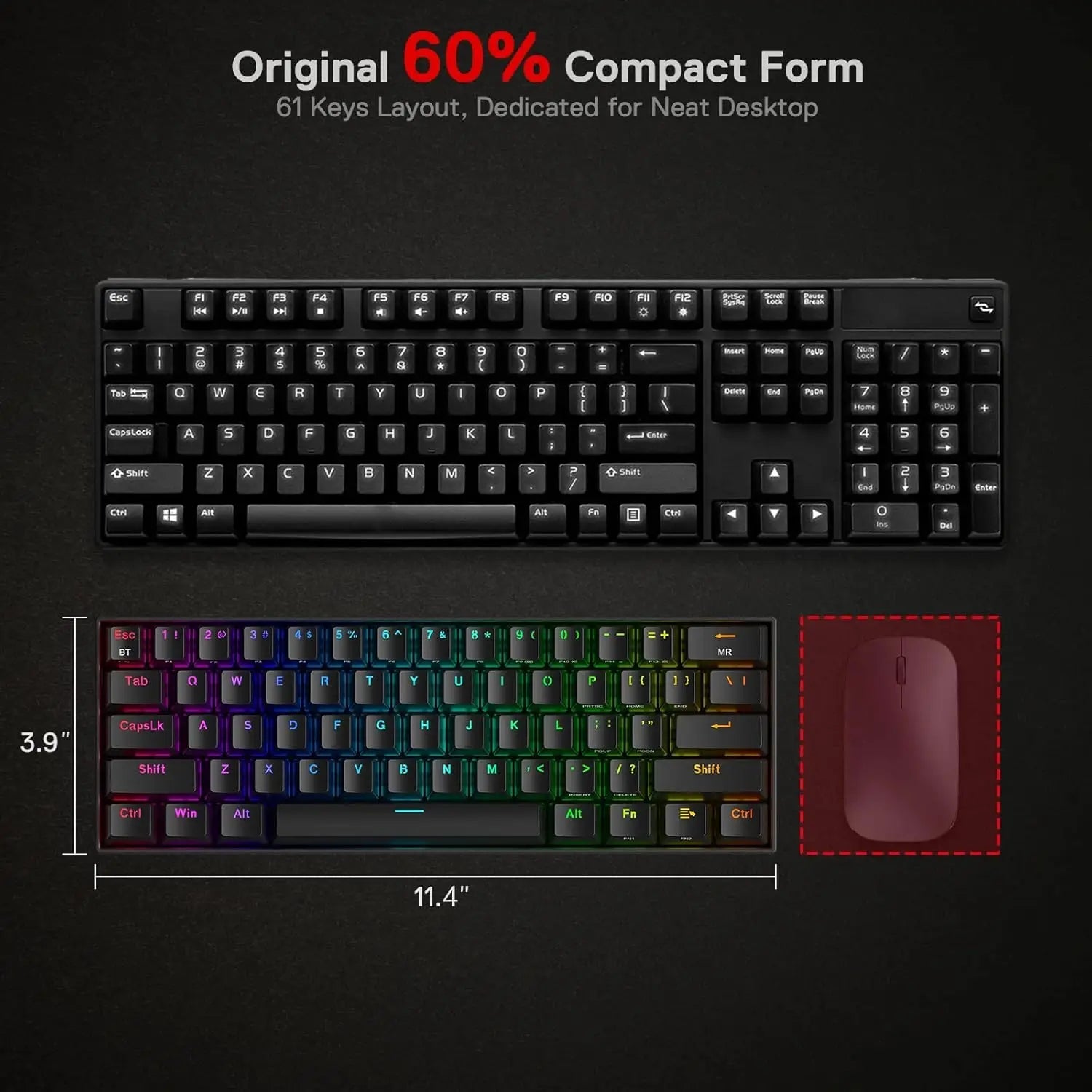 K530 Pro Draconic 60% Wireless RGB 3 - Mode Mechanical Keyboard - Mac's Got More