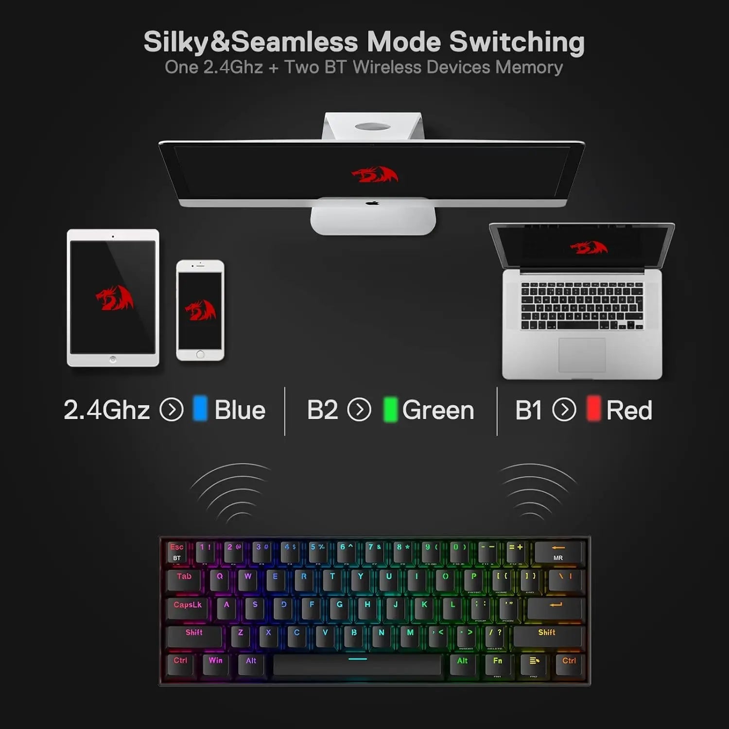 K530 Pro Draconic 60% Wireless RGB 3 - Mode Mechanical Keyboard - Mac's Got More