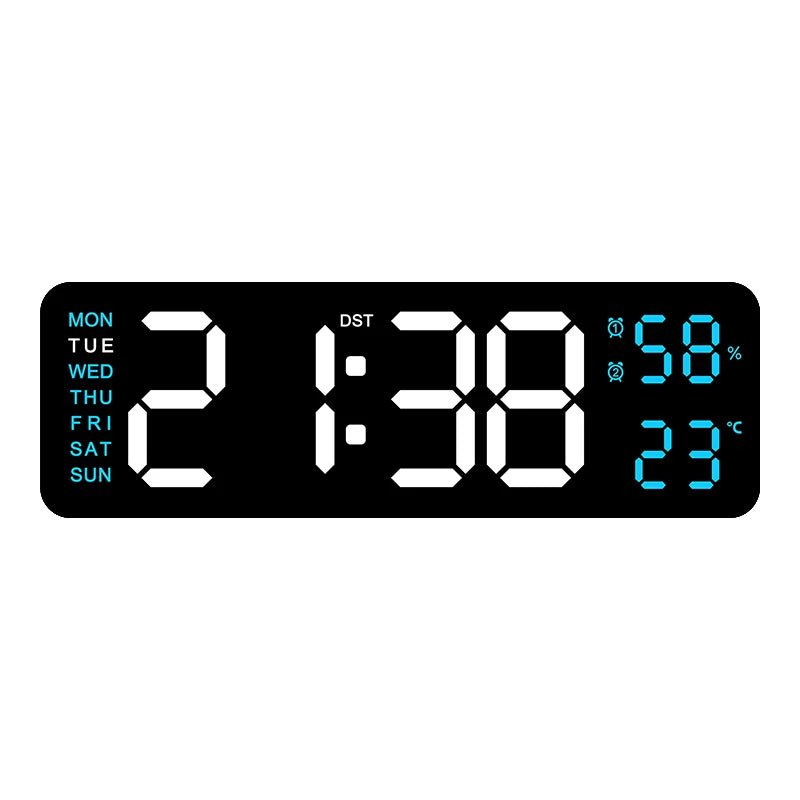 Large LED Digital Wall Clock – With Temperature, Humidity & Week Display - Mac's Got More