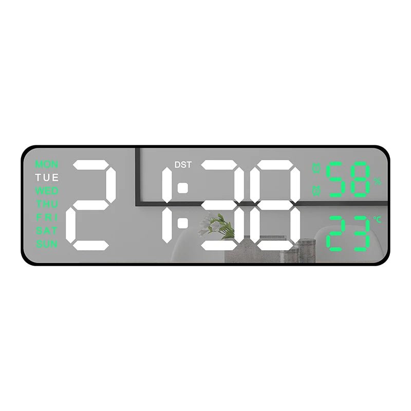 Large LED Digital Wall Clock – With Temperature, Humidity & Week Display - Mac's Got More