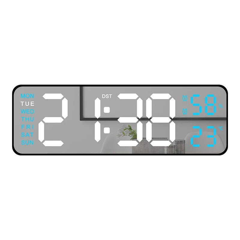 Large LED Digital Wall Clock – With Temperature, Humidity & Week Display - Mac's Got More