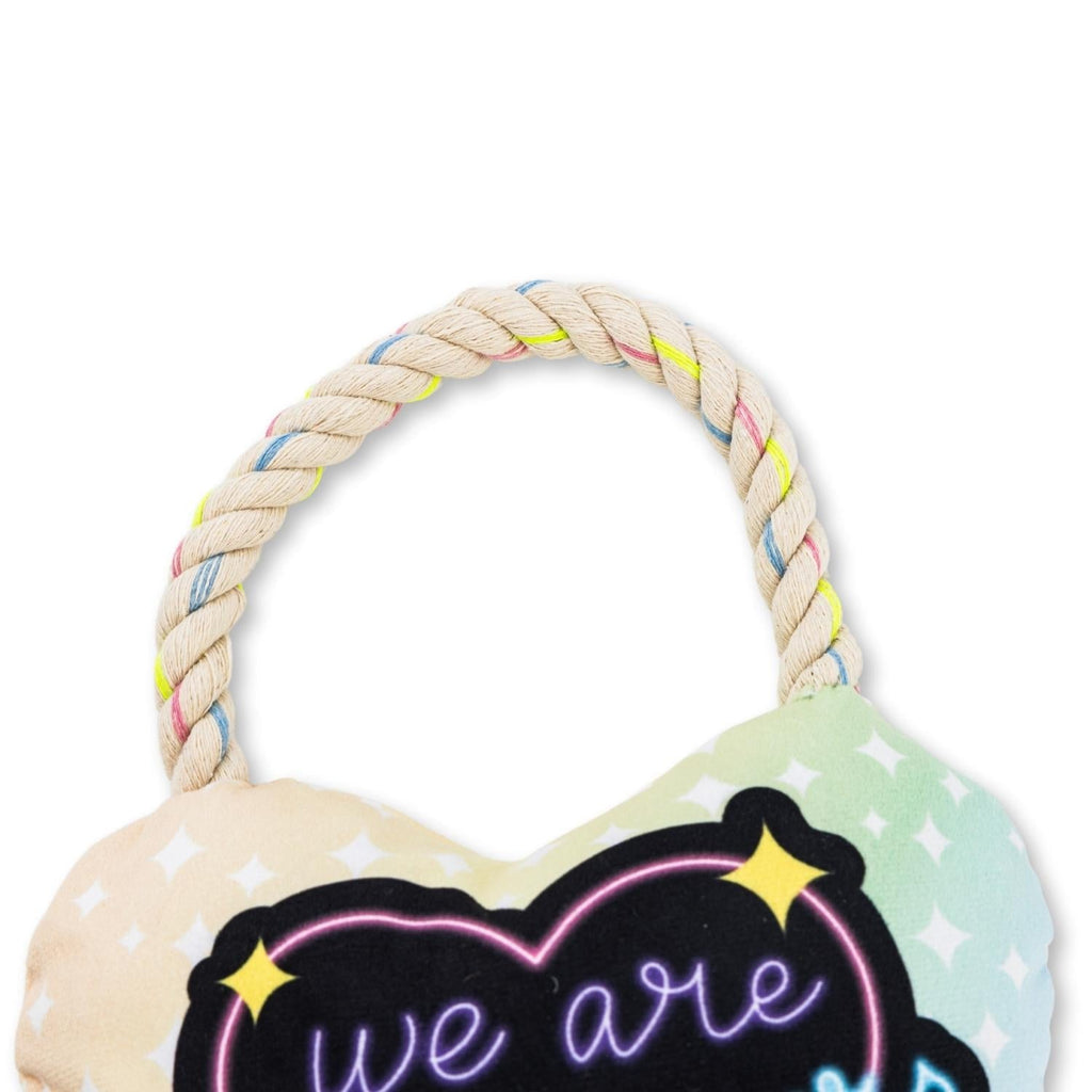 Love Heart Plush Dog Toy – with Squeaker & Crinkle Paper for Fun Play - Mac's Got More