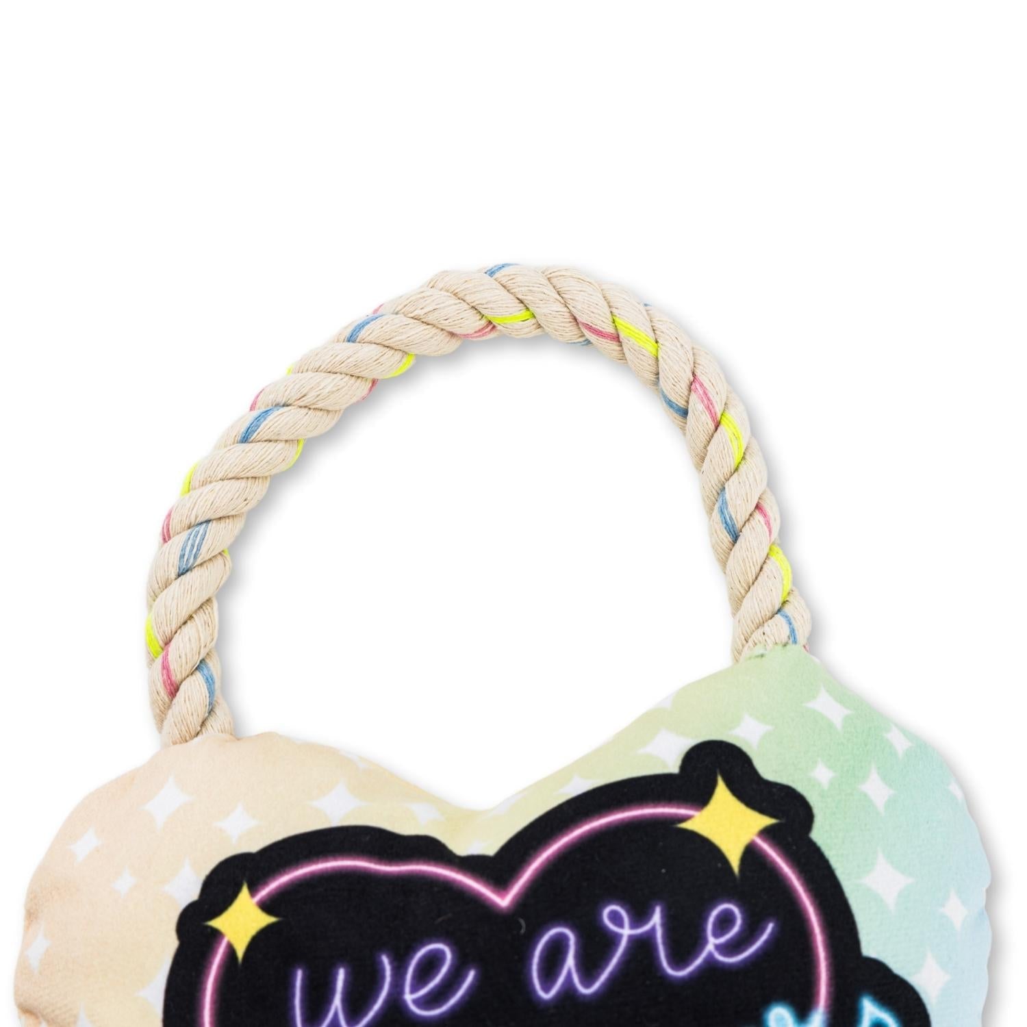 Love Heart Plush Dog Toy – with Squeaker & Crinkle Paper for Fun Play - Mac's Got More