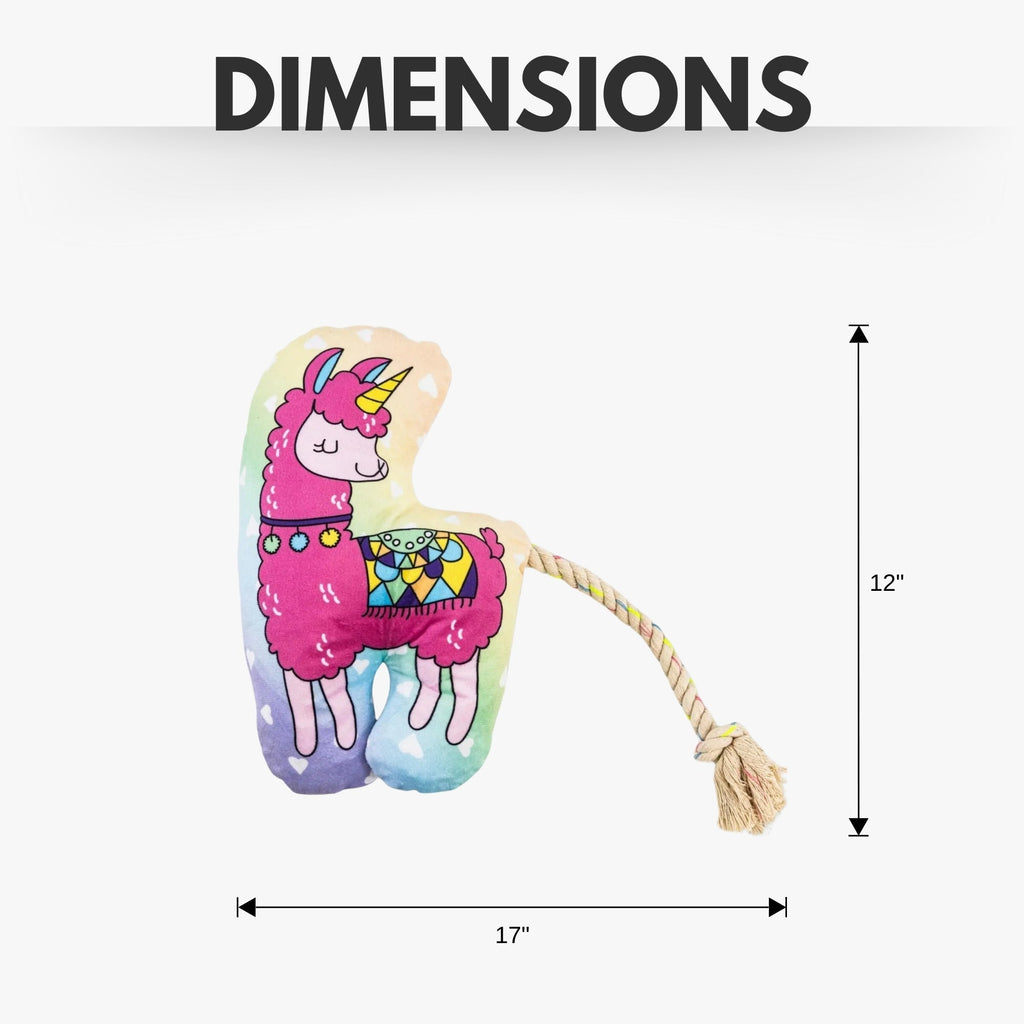 Magical Llama Plush Dog Toy – with Squeaker & Crinkle Paper for Fun Play - Mac's Got More