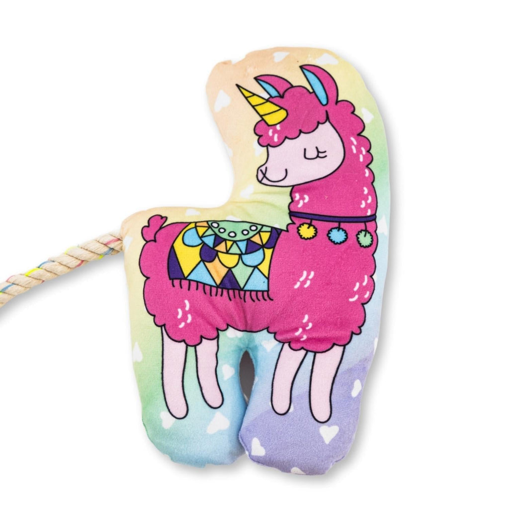 Magical Llama Plush Dog Toy – with Squeaker & Crinkle Paper for Fun Play - Mac's Got More