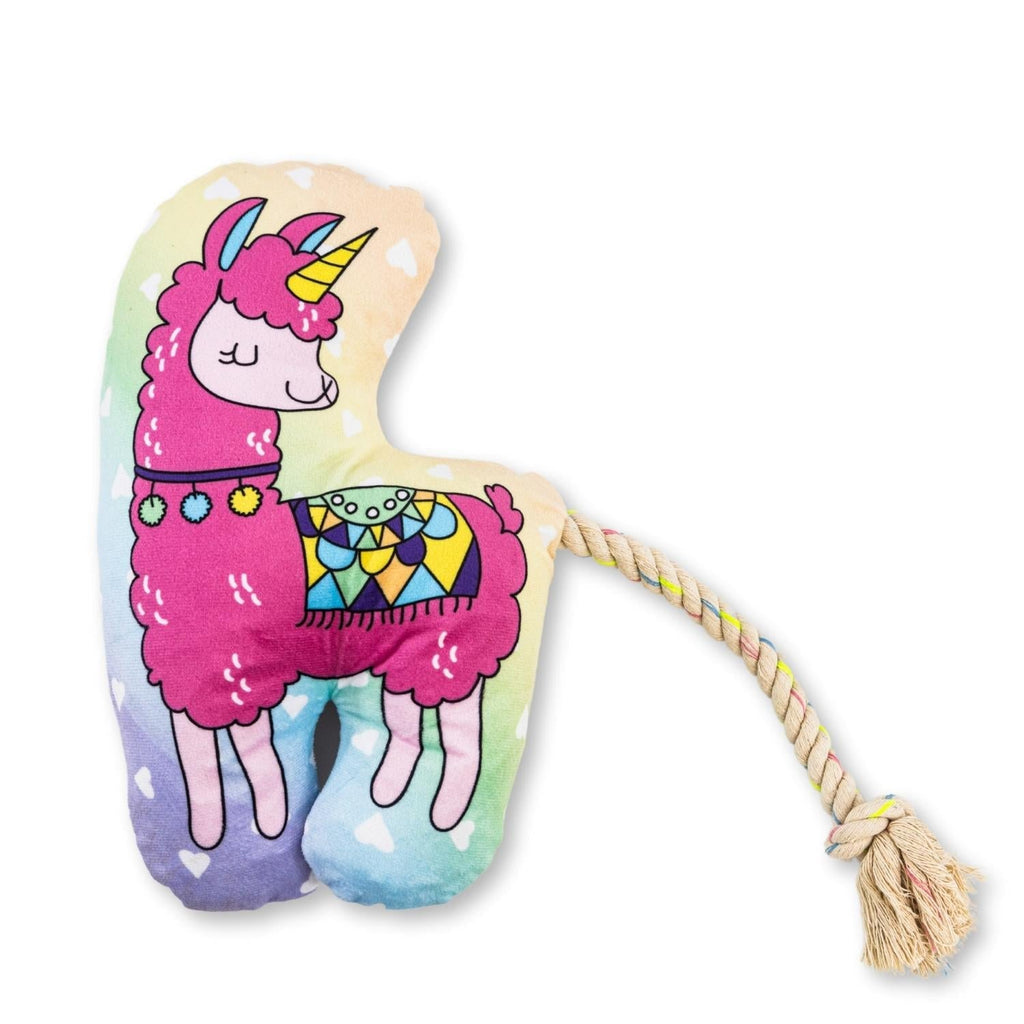Magical Llama Plush Dog Toy – with Squeaker & Crinkle Paper for Fun Play - Mac's Got More