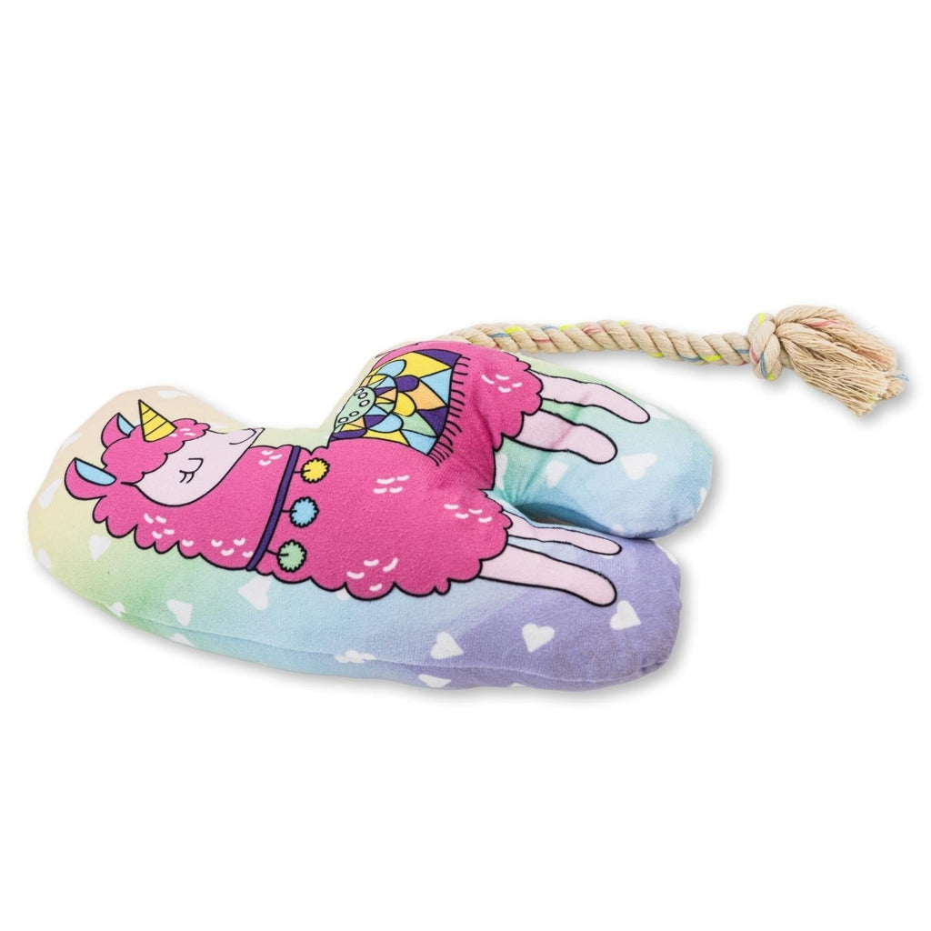 Magical Llama Plush Dog Toy – with Squeaker & Crinkle Paper for Fun Play - Mac's Got More