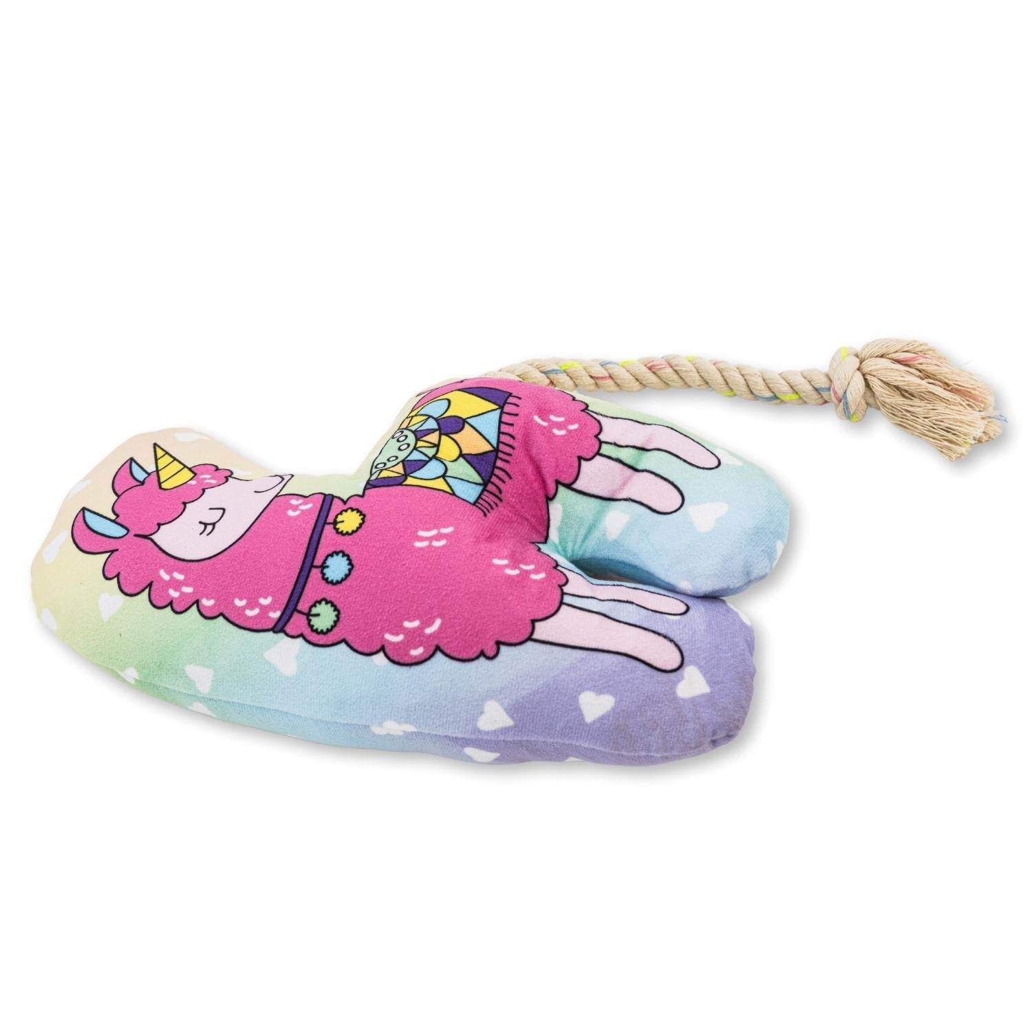 Magical Llama Plush Dog Toy – with Squeaker & Crinkle Paper for Fun Play - Mac's Got More
