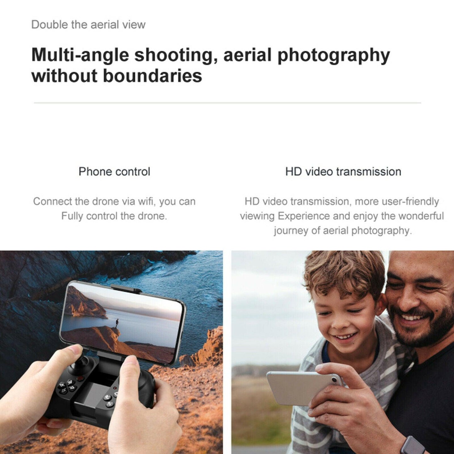 Mini RC Drone 4k HD Wide Angle Camera WIFI FPV Drone Dual Camera Quadcopter