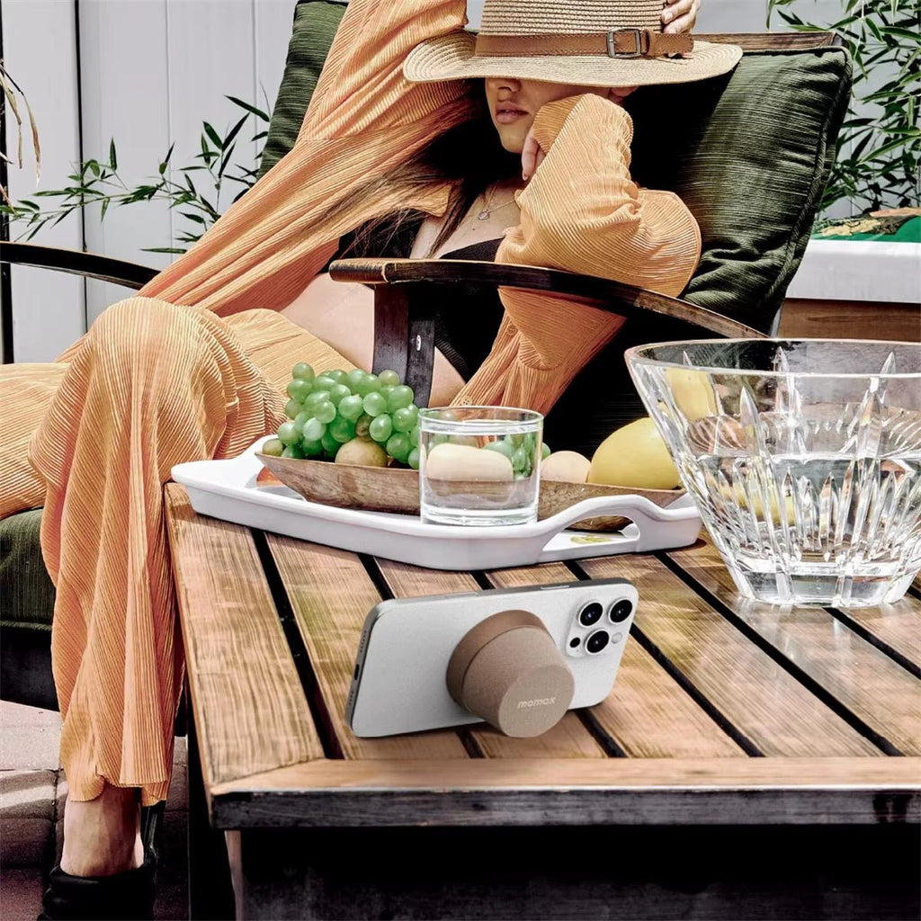 MOMAX 1 - Vibe Go: Magnetic Wireless Speaker & Phone Stand with IPX6 Waterproof Protection - Mac's Got More