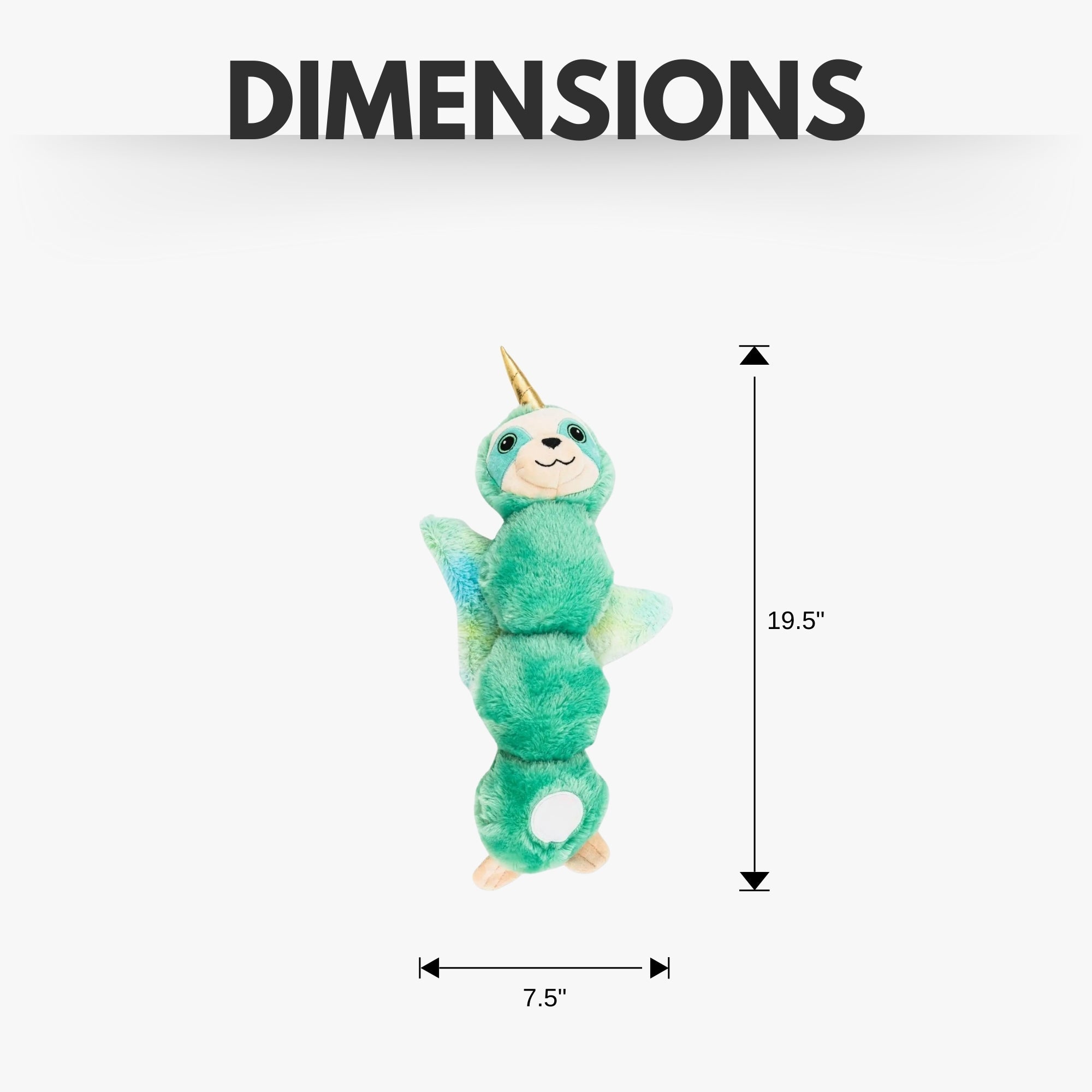 Mystical Mint Winged Sloth Plush Dog Toy – with Squeaker & Crinkle Paper for Fun Play - Mac's Got More