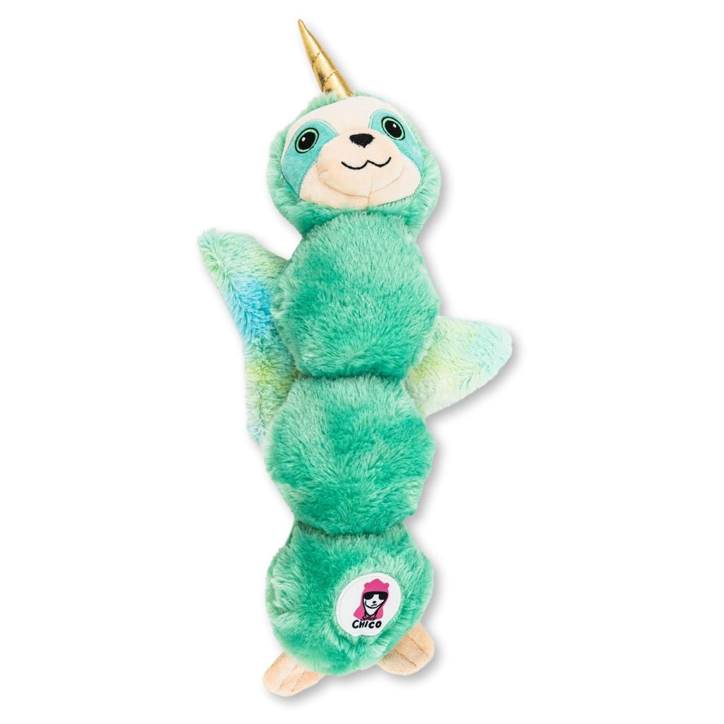 Mystical Mint Winged Sloth Plush Dog Toy – with Squeaker & Crinkle Paper for Fun Play - Mac's Got More