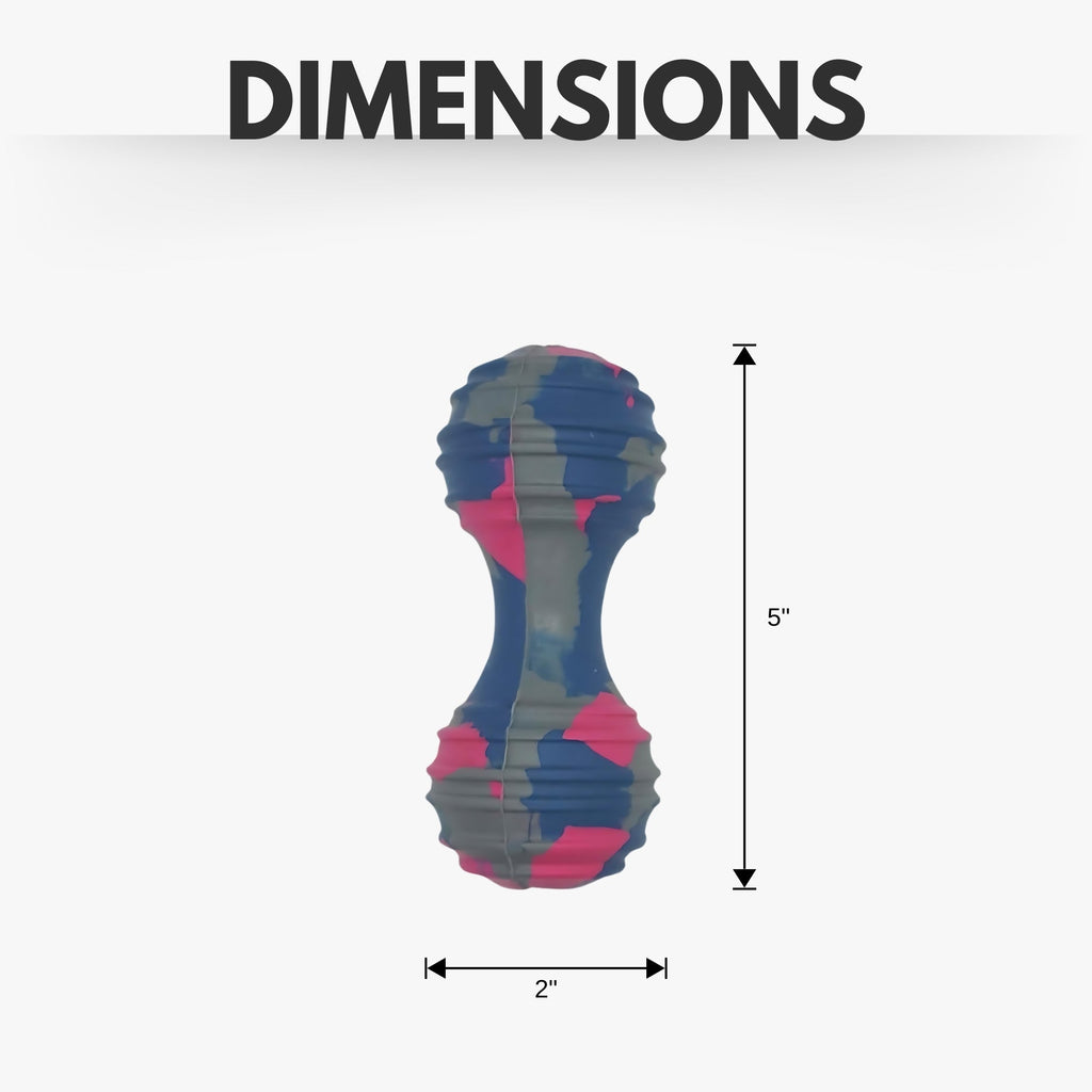 Natural Rubber Dumbbell Dog Chew Toy – Durable & Safe, Fun & Interactive Play - Mac's Got More
