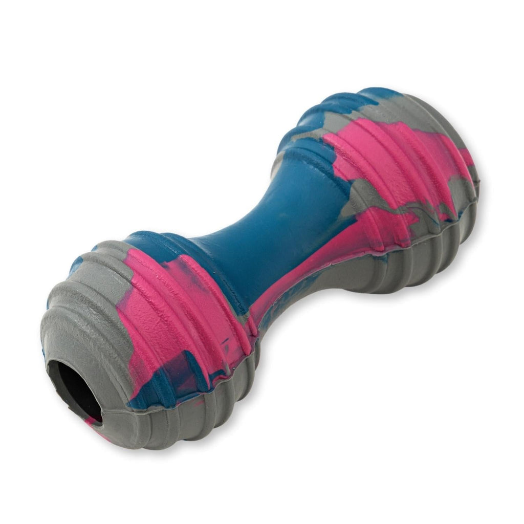 Natural Rubber Dumbbell Dog Chew Toy – Durable & Safe, Fun & Interactive Play - Mac's Got More