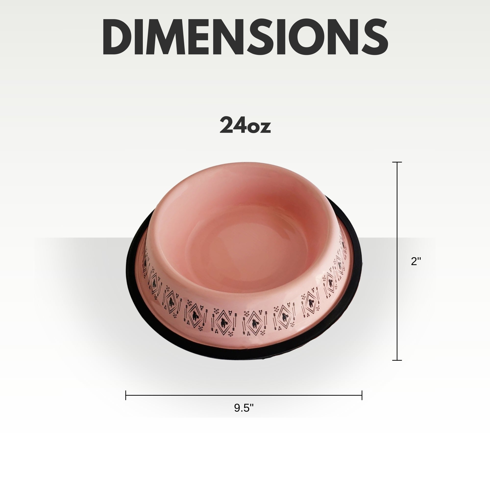 Non - Skid Boho Stainless Steel Dog Bowl – with Whimsical Unicorn Design, Silicone Base for Medium Dogs – 24oz - Mac's Got More