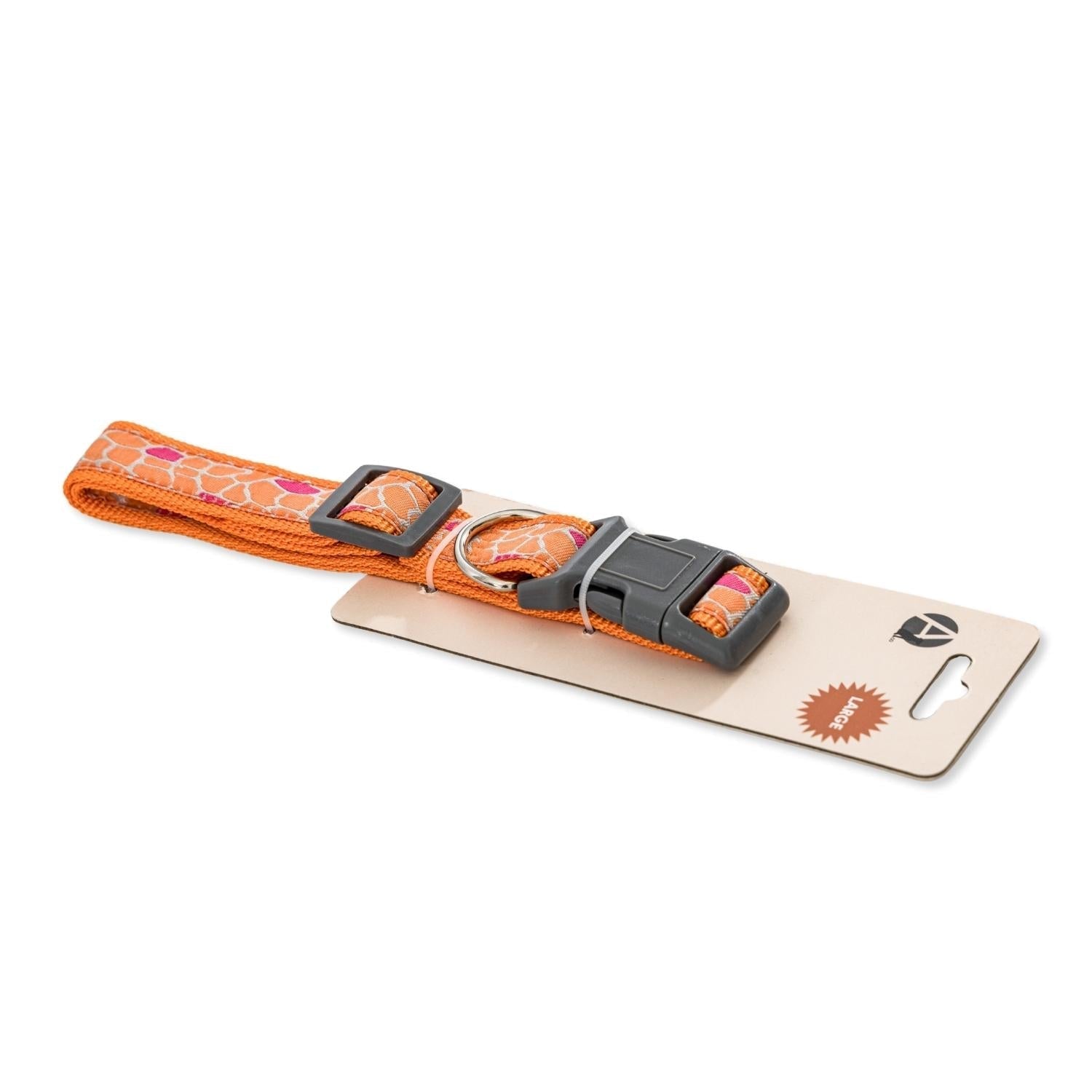 Nylon Dog Collar with Embroidered Giraffe Design/Animal Print, Secure & Adjustable Fit - Mac's Got More