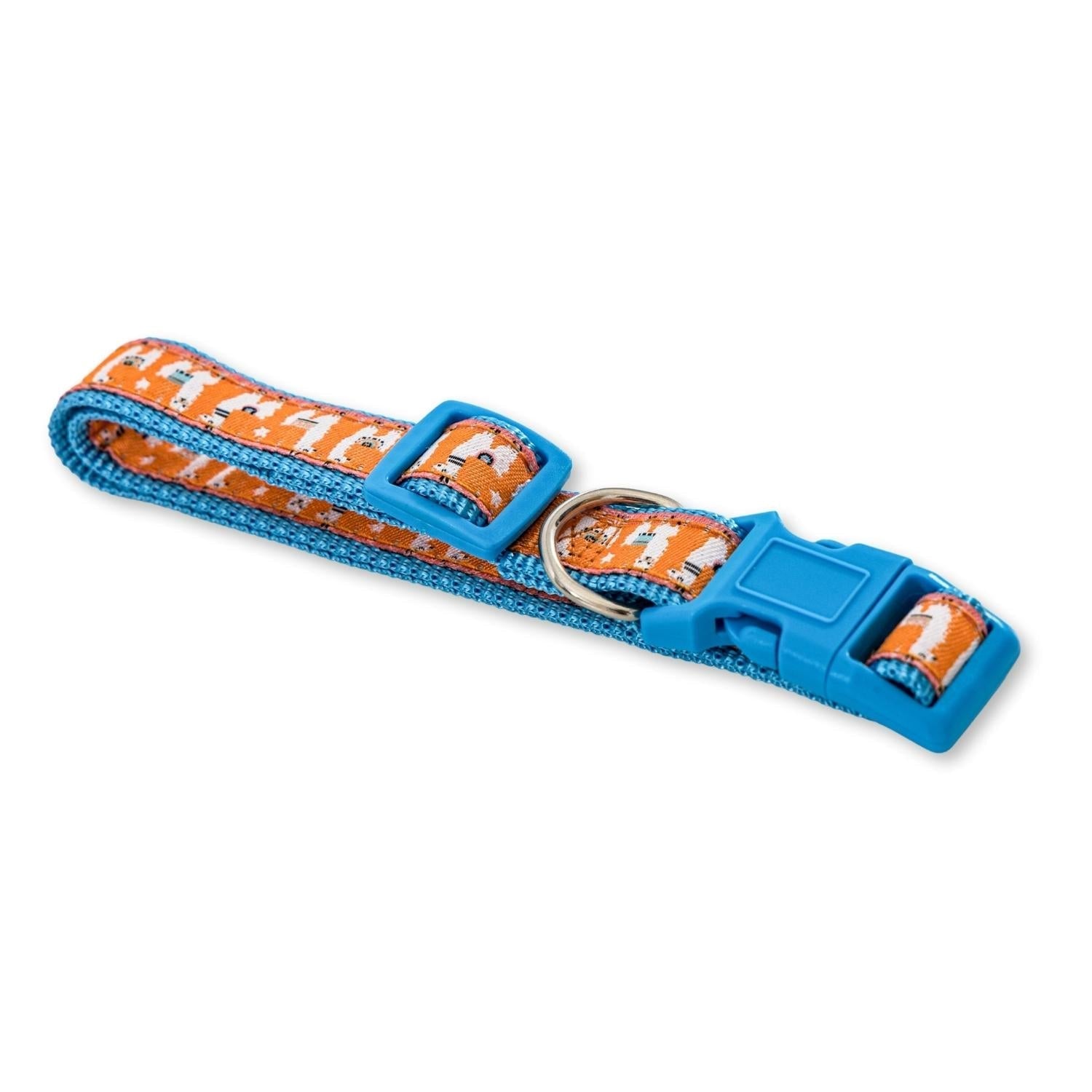 Nylon Dog Collar with Embroidered Llama Design, Adjustable, Comfortable & Secure Fit - Mac's Got More