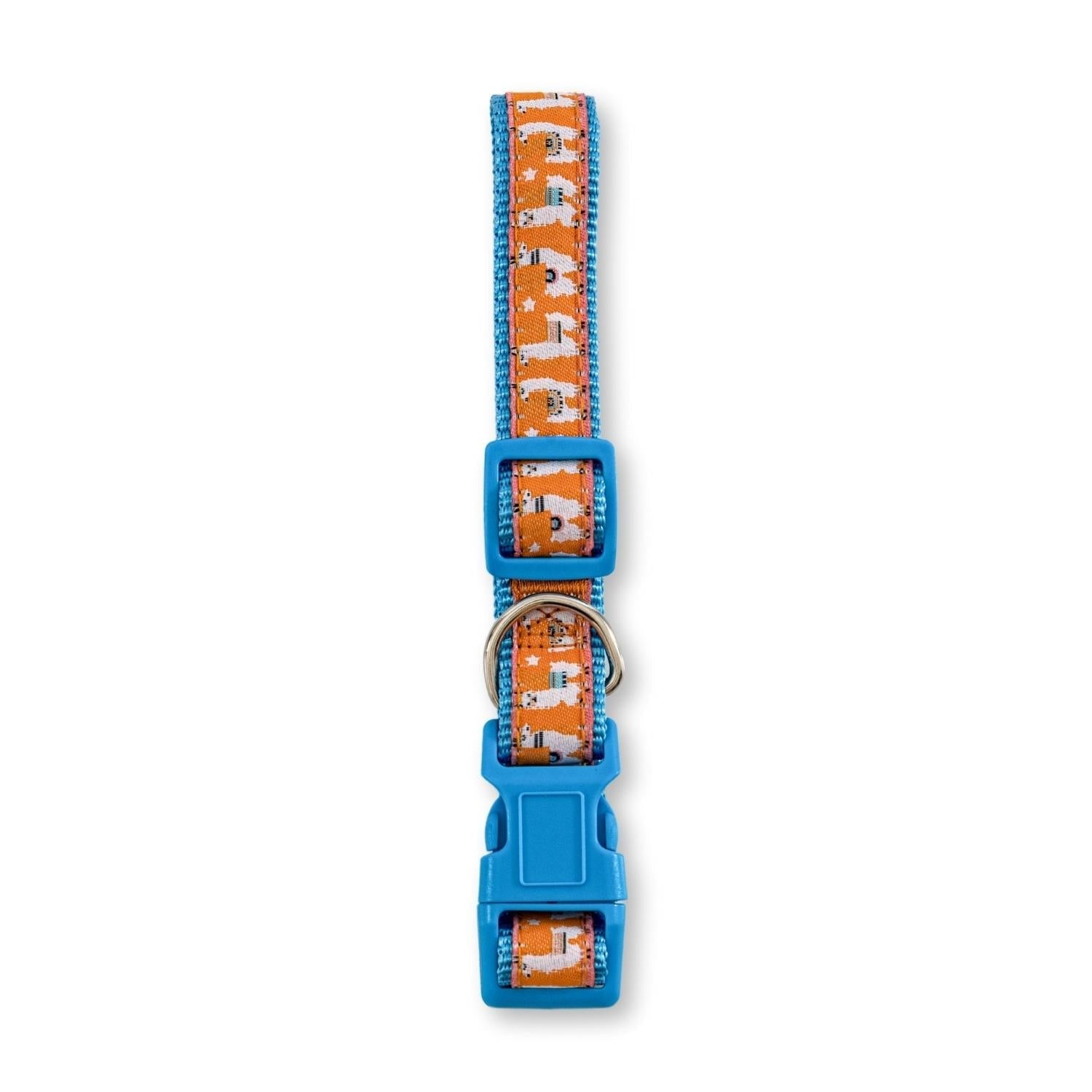 Nylon Dog Collar with Embroidered Llama Design, Adjustable, Comfortable & Secure Fit - Mac's Got More