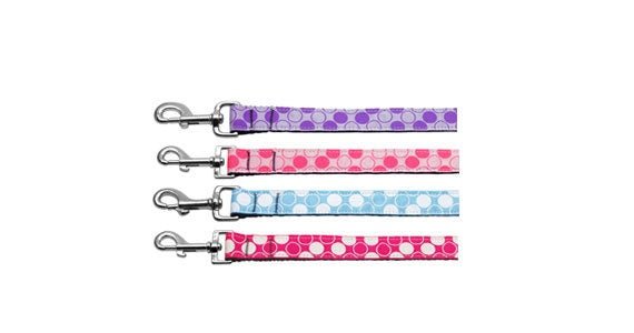 Pet Dog & Cat Nylon Collar or Leash, "Diagonal Dots" - Mac's Got More