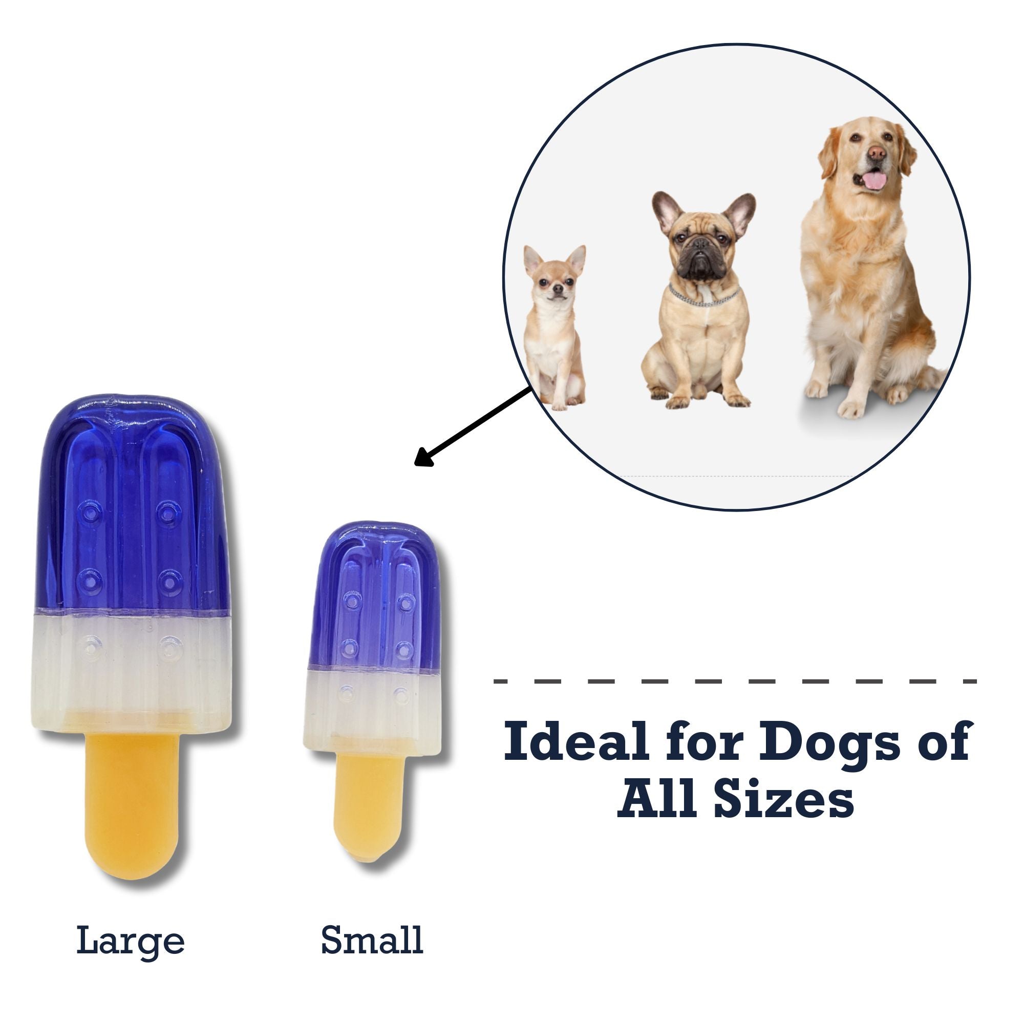 Popsicle - Shaped Freezable Dog Toy – 100% Natural Rubber Chew Toy - Mac's Got More