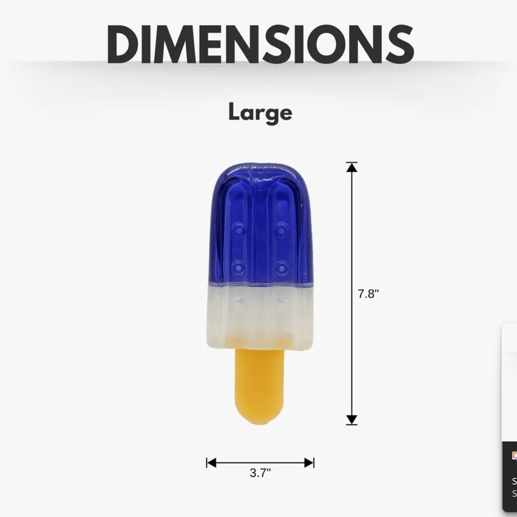 Popsicle - Shaped Freezable Dog Toy – 100% Natural Rubber Chew Toy - Mac's Got More