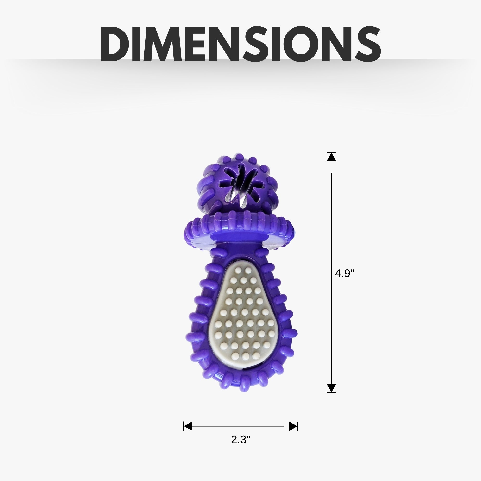 Purple Rubber Dental Pacifier Dog Toy – Ridges, Treat Hole & Durable Design - Mac's Got More