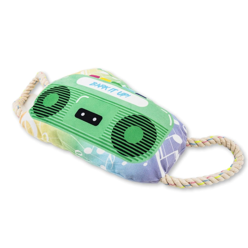 Retro Boombox Plush Dog Toy – with Squeaker & Crinkle Paper for Fun Play - Mac's Got More