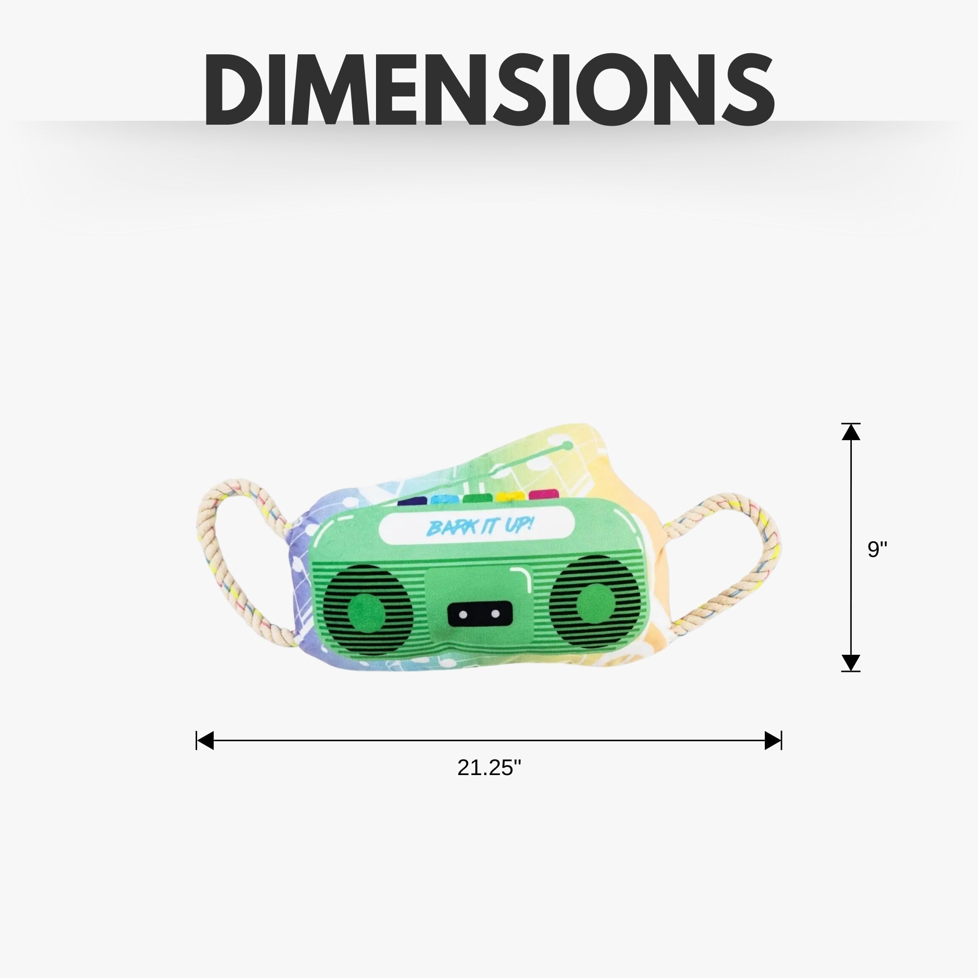 Retro Boombox Plush Dog Toy – with Squeaker & Crinkle Paper for Fun Play - Mac's Got More