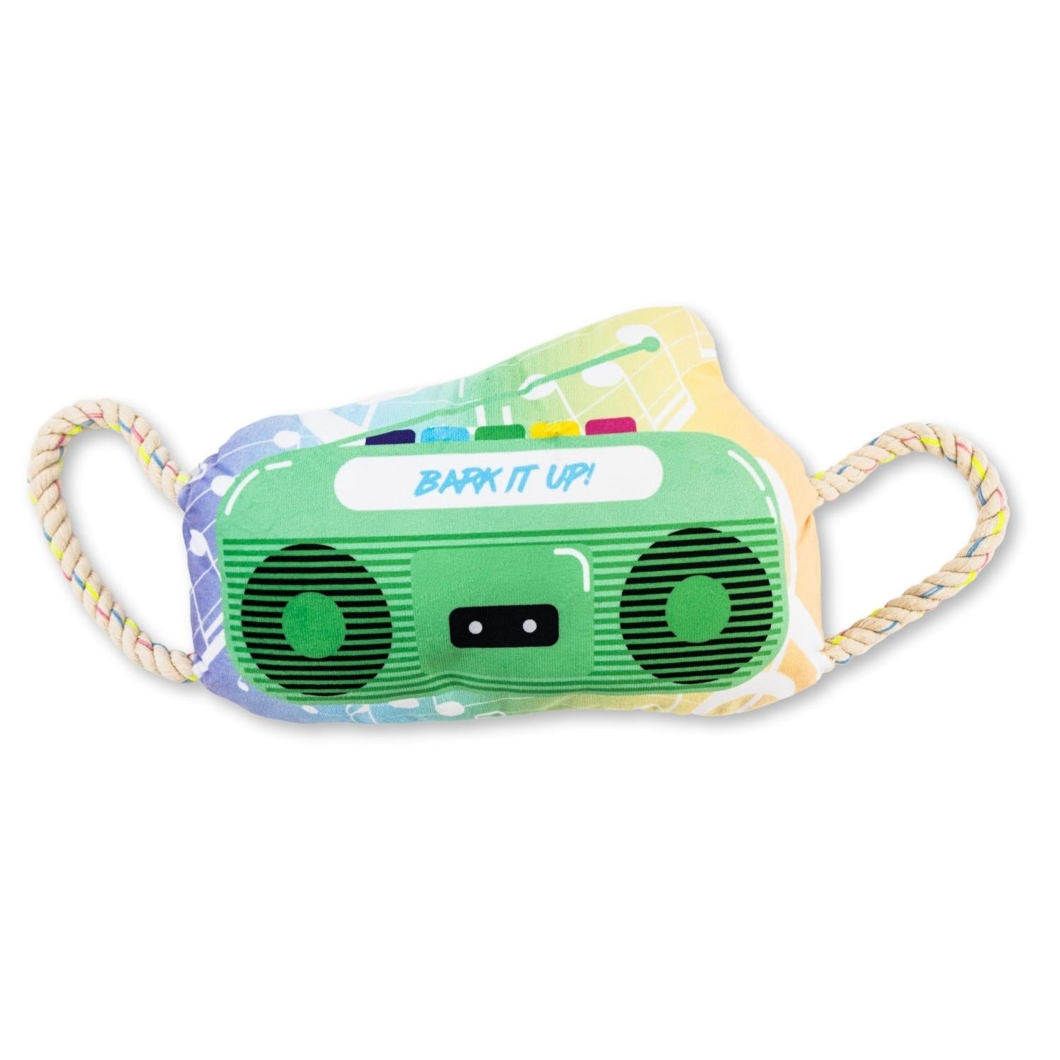Retro Boombox Plush Dog Toy – with Squeaker & Crinkle Paper for Fun Play - Mac's Got More