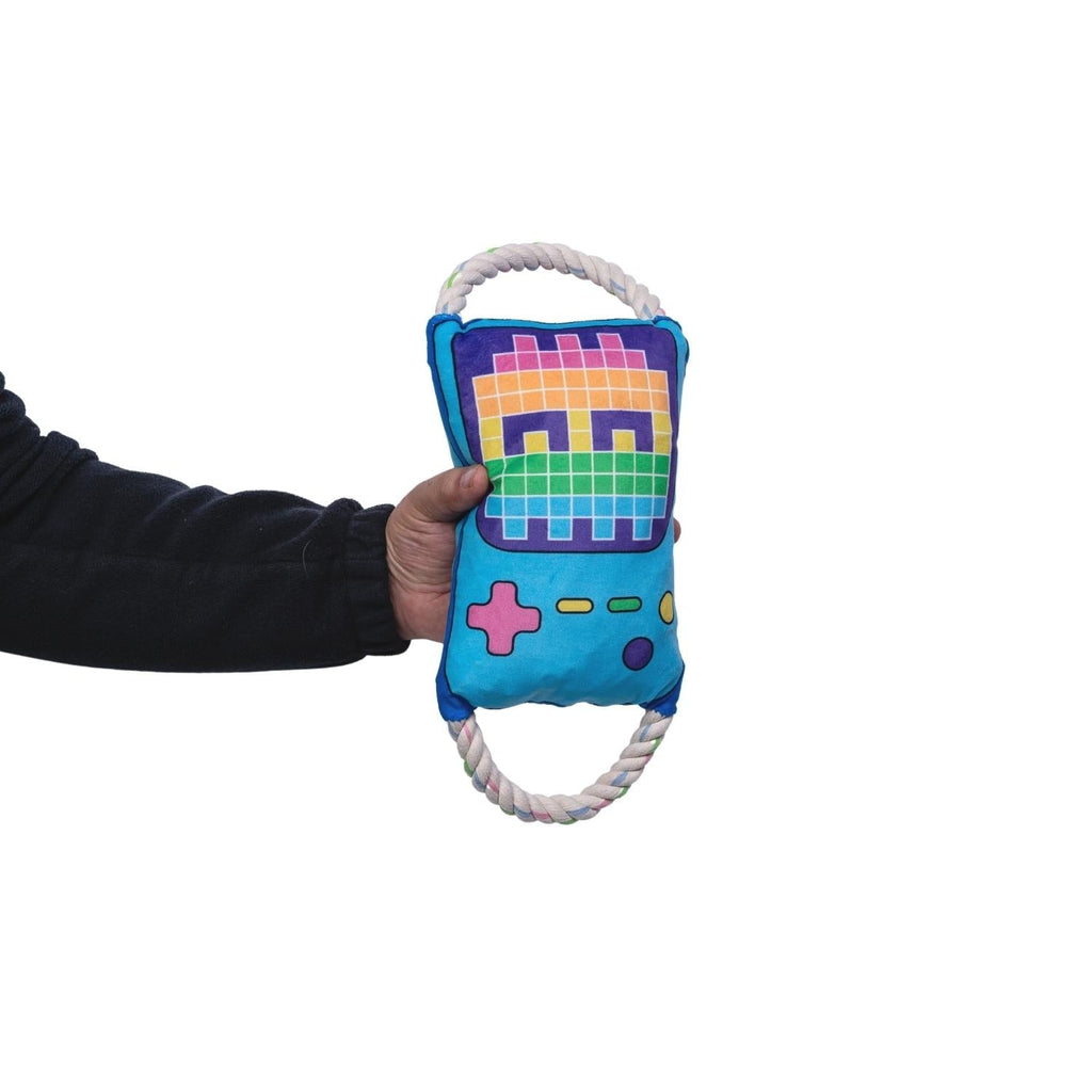 Retro Gamer Plush Dog Toy – with Squeaker & Crinkle Paper for Fun Play - Mac's Got More