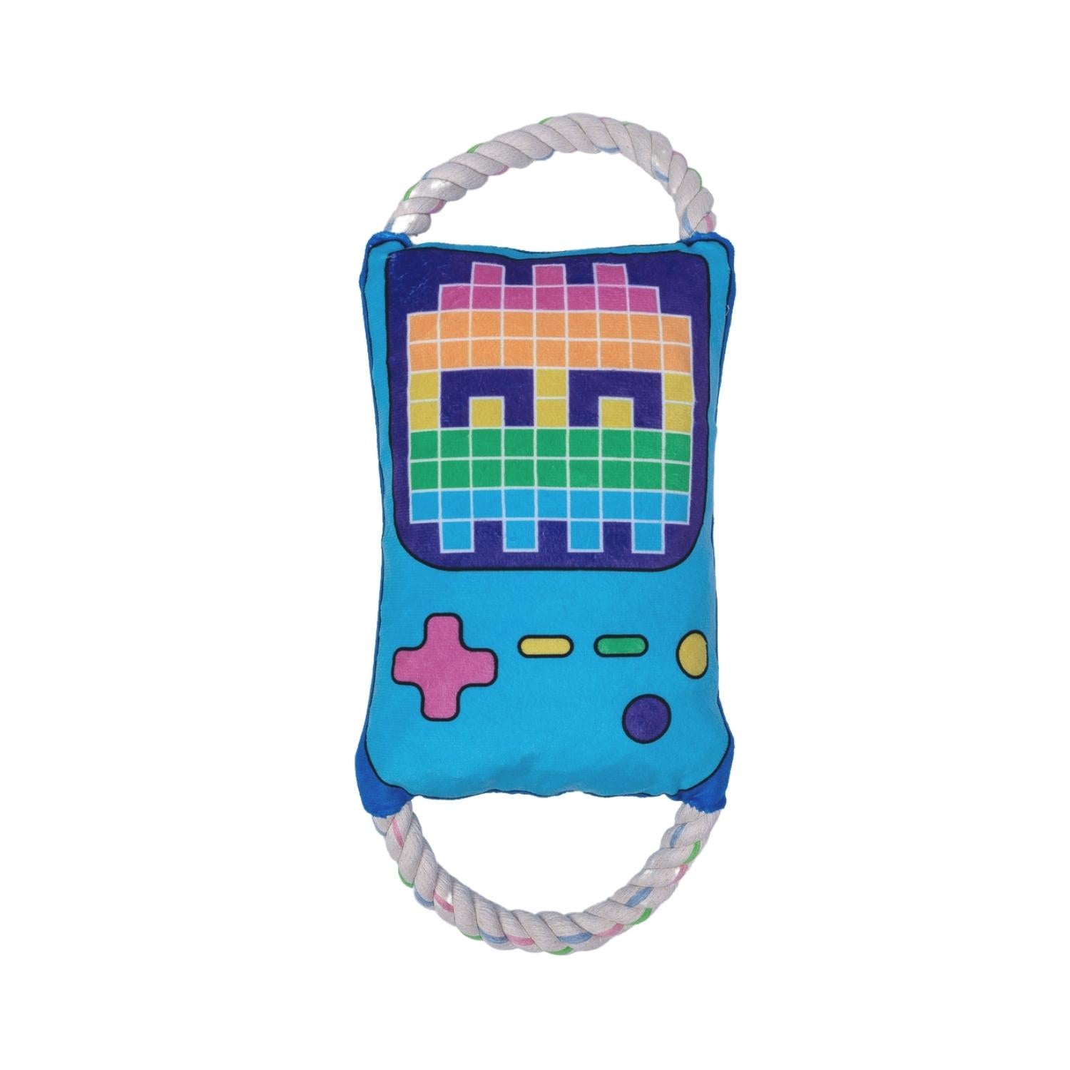 Retro Gamer Plush Dog Toy – with Squeaker & Crinkle Paper for Fun Play - Mac's Got More