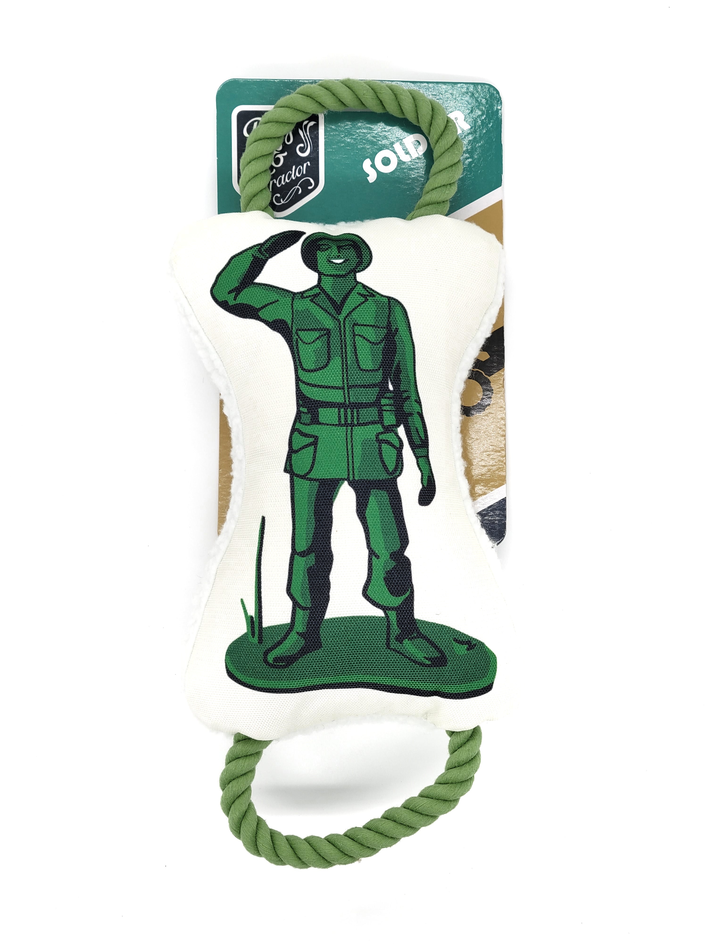 Retro Soldier with Squeaker & Crinkle Paper Plush Dog Toy - Mac's Got More