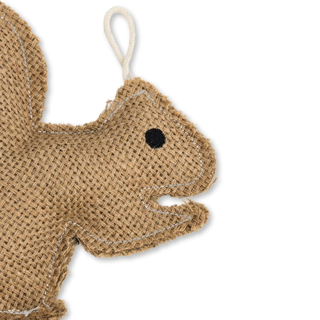 Rustic Jute Squirrel Dog Chew Toy – Non - Toxic & Safe, Soft & Gentle - Mac's Got More