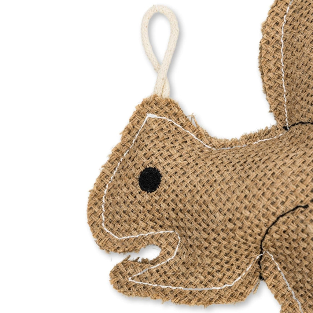 Rustic Jute Squirrel Dog Chew Toy – Non - Toxic & Safe, Soft & Gentle - Mac's Got More
