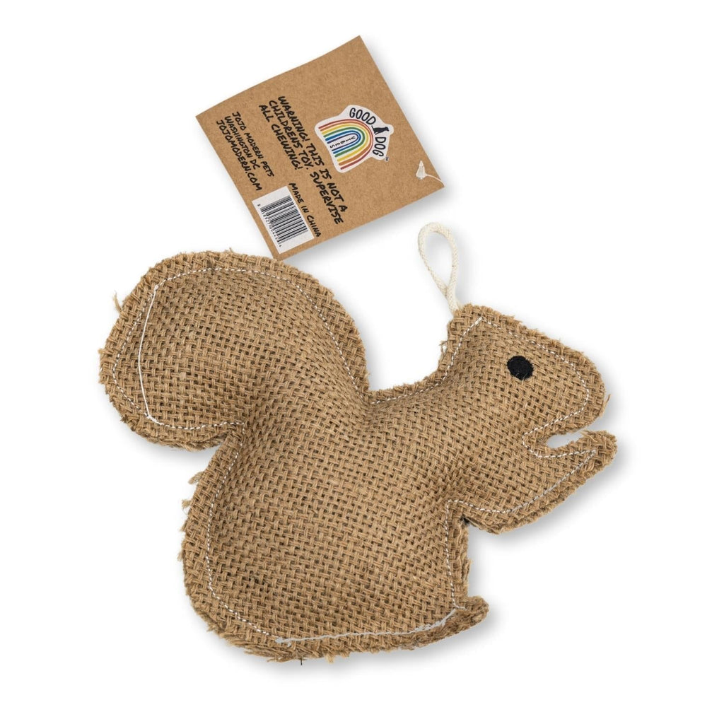 Rustic Jute Squirrel Dog Chew Toy – Non - Toxic & Safe, Soft & Gentle - Mac's Got More